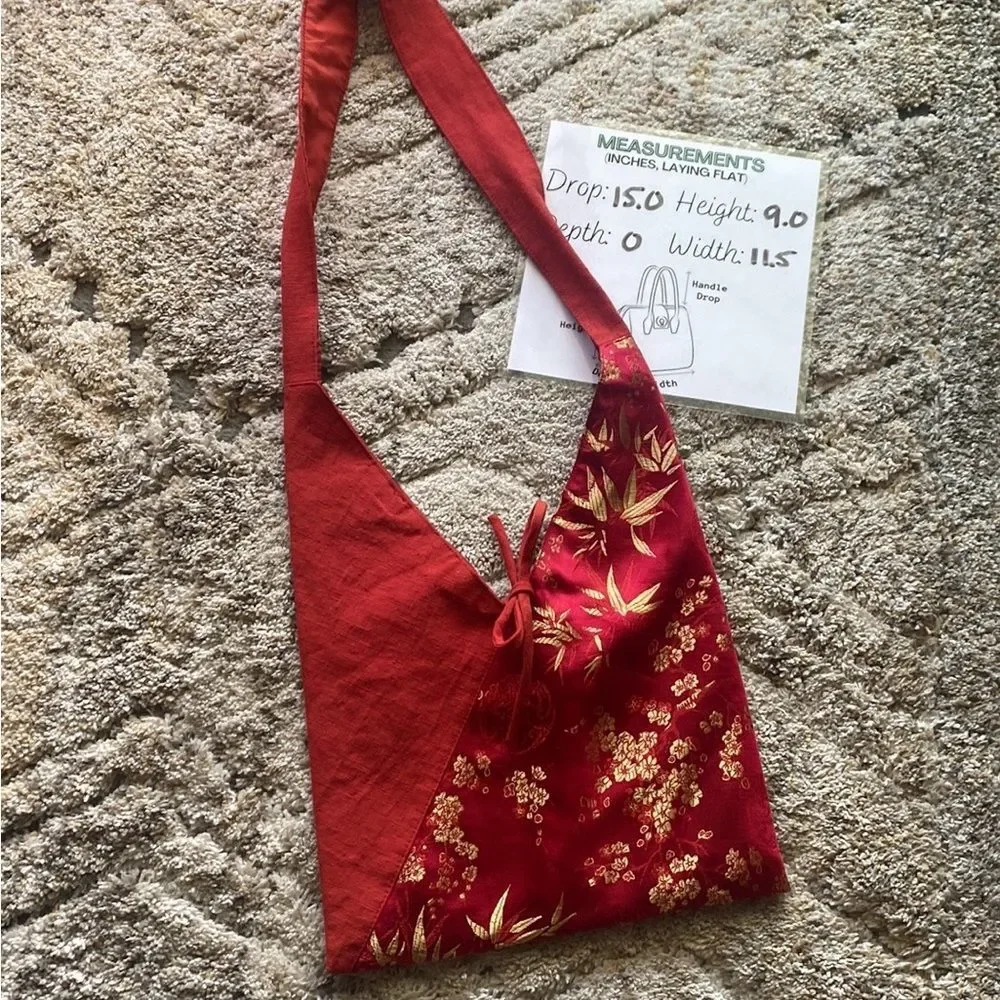 Cross body brocade fabric beautiful Asian inspired handbag
